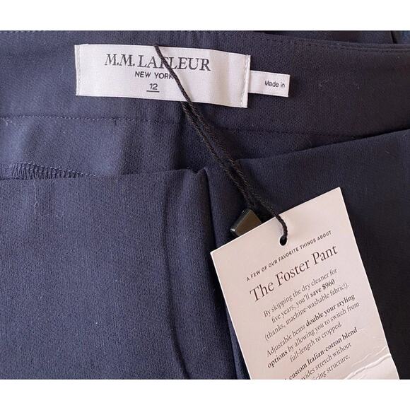 NWT M.M. Lafleur Foster Cigarette Pants Dark Navy Straight Powerstretch Sz 12 - Picture 6 of 8
